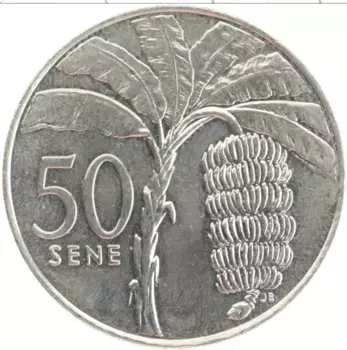 Монета 50 сене Самоа 2002 года Медно-никель Малиетоа Танумафили II