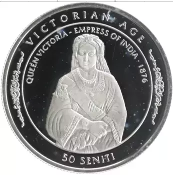 Монета 50 сенити Тонги 1996 года Серебро Эпоха королевы Виктории