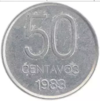 Монета 50 сентаво Аргентины 1983 года Алюминий