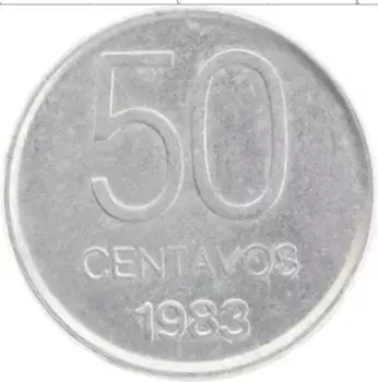 Монета 50 сентаво Аргентины 1983 года Алюминий