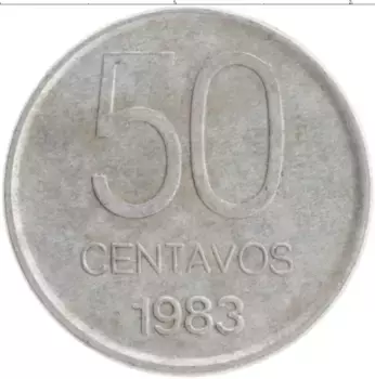 Монета 50 сентаво Аргентины 1983 года Алюминий