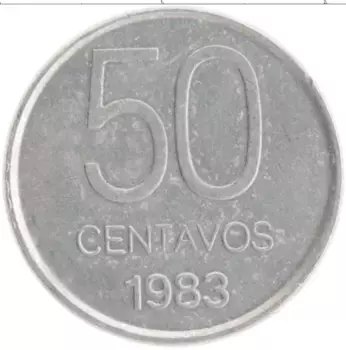 Монета 50 сентаво Аргентины 1983 года Алюминий