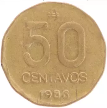 Монета 50 сентаво Аргентины 1986 года Медно-никель