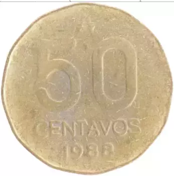 Монета 50 сентаво Аргентины 1988 года Латунь