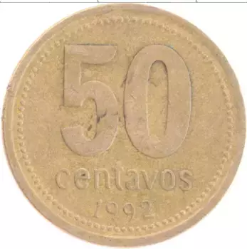 Монета 50 сентаво Аргентины 1992 года Бронза