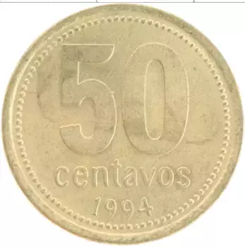 Монета 50 сентаво Аргентины 1994 года Бронза