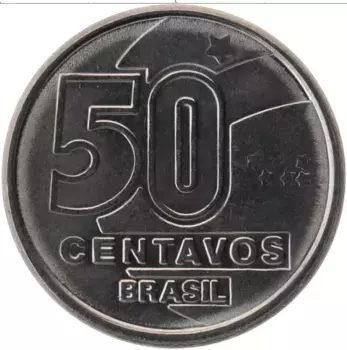 Монета 50 сентаво Бразилии 1989 года Сталь