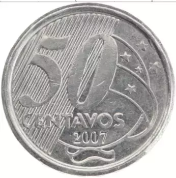 Монета 50 сентаво Бразилии 2007 года Медно-никель Рио Гранде