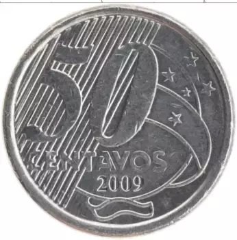 Монета 50 сентаво Бразилии 2009 года Медно-никель Барон Рио-Бранко