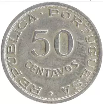Монета 50 сентаво Мозамбика 1950 года Медно-никель