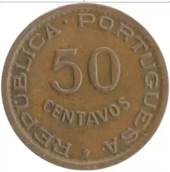 Монета 50 сентаво Мозамбика 1957 года Бронза Протекторат Португалии