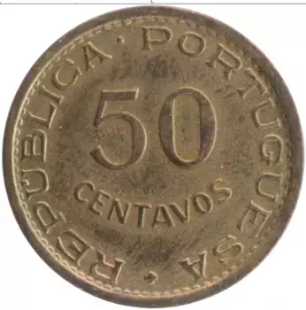 Монета 50 сентаво Мозамбика 1957 года Бронза