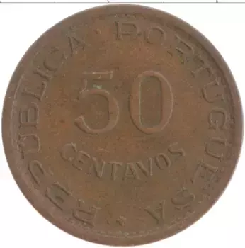 Монета 50 сентаво Мозамбика 1974 года Бронза Португальская колония