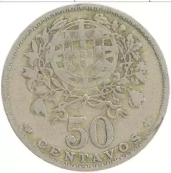 Монета 50 сентаво Португалии 1940 года Медно-никель