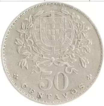Монета 50 сентаво Португалии 1968 года Медно-никель