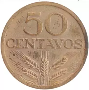 Монета 50 сентаво Португалии 1976 года Бронза