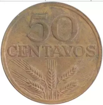 Монета 50 сентаво Португалии 1976 года Бронза