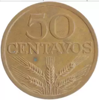Монета 50 сентаво Португалии 1976 года Бронза