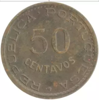 Монета 50 сентаво Тимора 1970 года Бронза