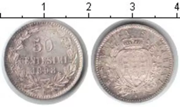 Монета 50 сентесим Сан-Марино 1898 года Серебро