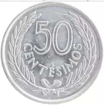 Монета 50 сентесим Уругвая 1965 года Алюминий Хосе Хервасио Артигас