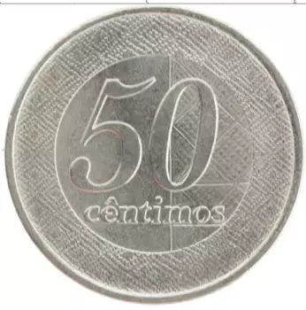 Монета 50 сентим Анголы 2012 года Медно-никель