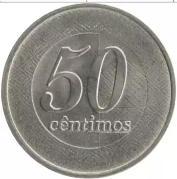 Монета 50 сентим Анголы 2012 года Медно-никель