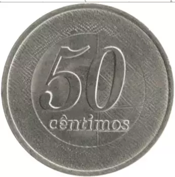 Монета 50 сентим Анголы 2012 года Медно-никель
