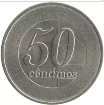 Монета 50 сентим Анголы 2012 года Медно-никель