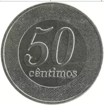 Монета 50 сентим Анголы 2012 года Медно-никель
