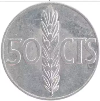Монета 50 сентим Испании 1966 года Алюминий Франсиско Франко
