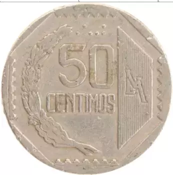 Монета 50 сентим Перу 1993 года Медно-никель