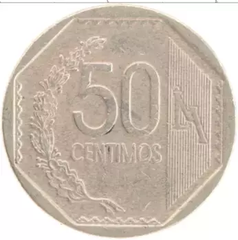 Монета 50 сентим Перу 2003 года Медно-никель