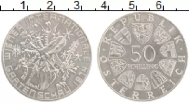 Монета 50 шиллингов Австрии 1974 года Серебро Выставка цветов