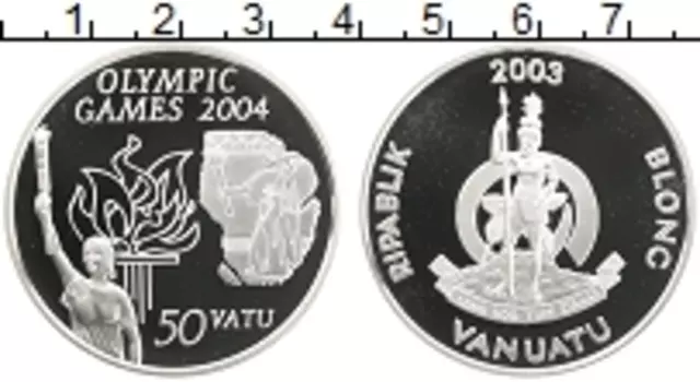 Монета 50 вату Вануату 2003 года Серебро XXVIII летние Олимпийские Игры, Афины 2004