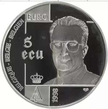 Монета 5 экю Бельгии 1998 года Серебро UNUSUAL