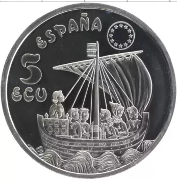 Монета 5 экю Испании 1996 года Серебро UNUSUAL