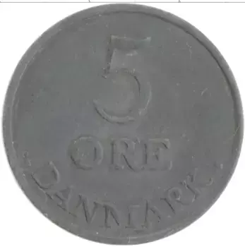 Монета 5 эре Дании 1959 года Цинк Фредерик IX