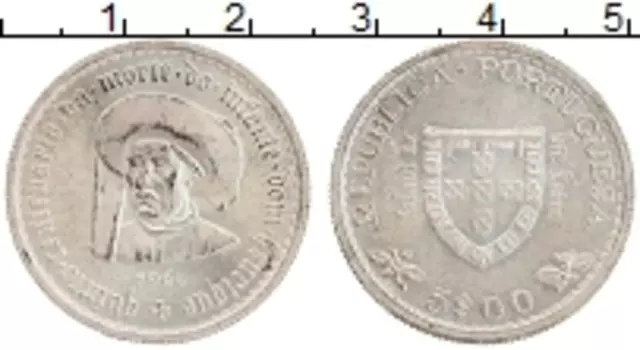 Монета 5 эскудо Португалии 1960 года Серебро Генрих Мореплаватель