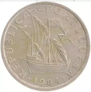 Монета 5 эскудо Португалии 1984 года Медно-никель