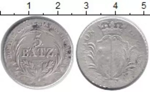 Монета 5 батзен Люцерна 1815 года Серебро