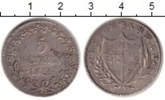 Монета 5 батзен Швейцарии 1812 года Серебро Ааргау