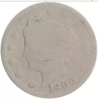 Монета 5 центов Америки 1900 года Медно-никель