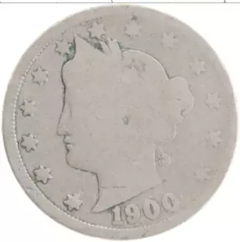 Монета 5 центов Америки 1900 года Медно-никель
