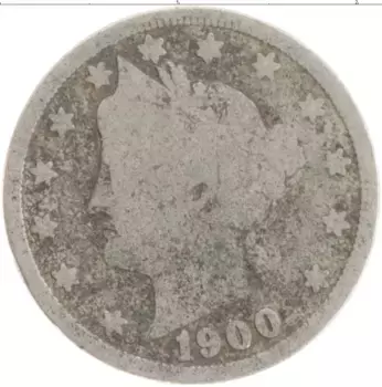Монета 5 центов Америки 1900 года Медно-никель