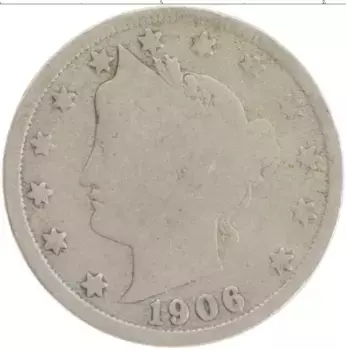 Монета 5 центов Америки 1906 года Медно-никель