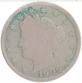 Монета 5 центов Америки 1906 года Медно-никель