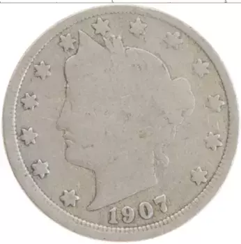 Монета 5 центов Америки 1907 года Медно-никель