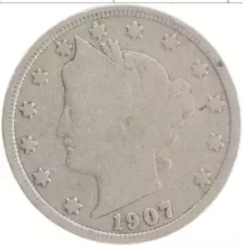 Монета 5 центов Америки 1907 года Медно-никель
