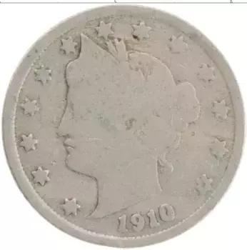 Монета 5 центов Америки 1910 года Медно-никель